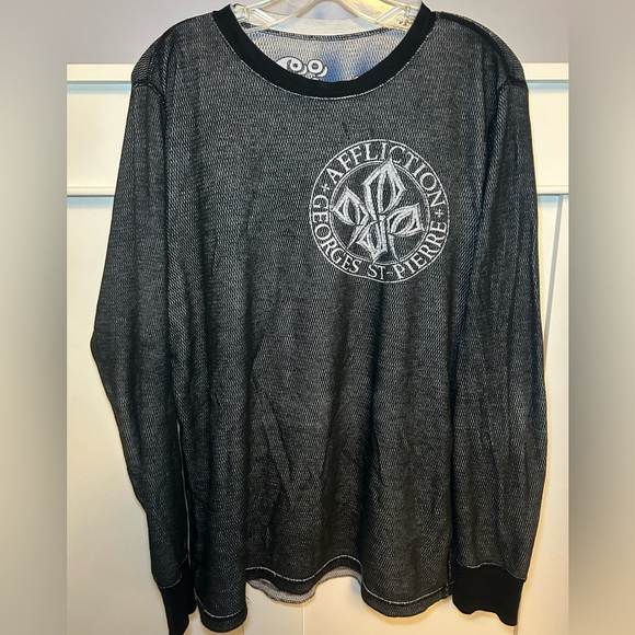 Rare Affliction George St-Peirre Reversible vintage thermal - Picture 3 of 16